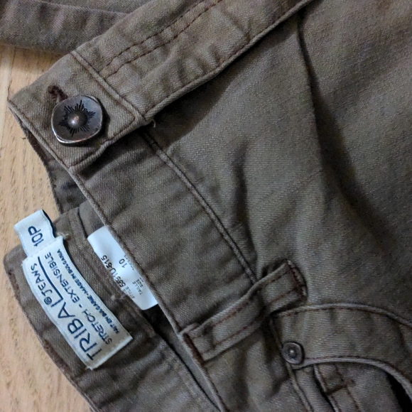 Tribal Jeans Stretch-Extensible Khaki Color Size 10P - Picture 2 of 5
